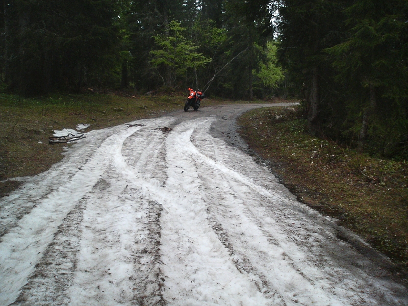 Neige 2.jpg - Recouvert de neige comme ça sur plusieurs centaines de mètres. Dommage que je n'avais pas la Tricker.